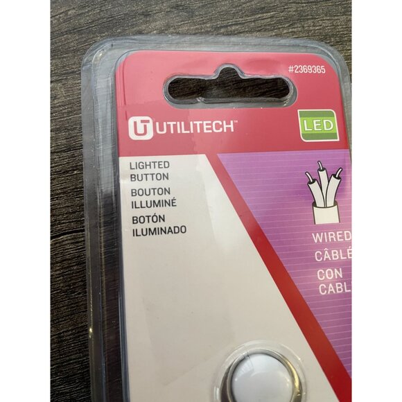 Utilitech Wired Lighted Button Nickel Finish Part #2369365 New opened package - Picture 4 of 8